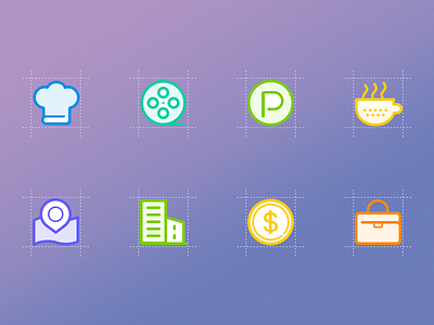 8 small icons coffee