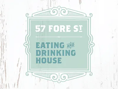 57 Fore St – Rejected Logo Concept #6 branding cornwall design drinking eating food identity logo shabby chic st ives victorian