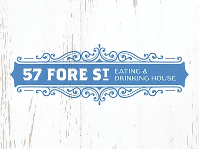 57 Fore St – Rejected Logo Concept #5 branding cornwall design drinking eating food identity logo shabby chic st ives victorian