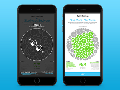 Pinch to Opt-in interaction data interaction mobile pinch ui