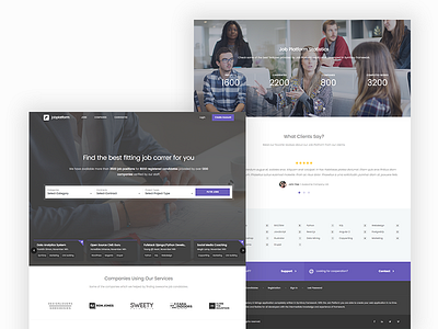 Job Platform carreer design homepage job landing purple symfony ui web