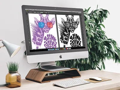 PlovdivAcademy_Think Different academy different giraffe glasses plovdiv purple sketch tee think