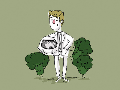 Broccoli guy broccoli dribbble green guy helmet illustration