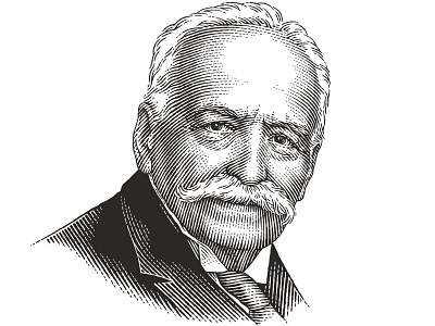 Georges Auguste Escoffier engraving eyes man mustache portrait vector engraving