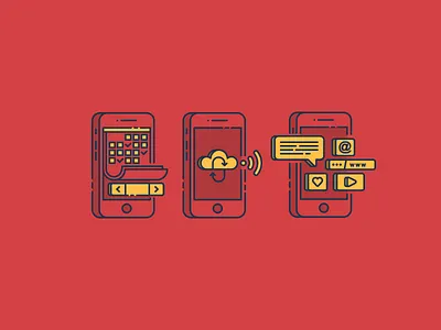 App Sites icons app browser cloud icon line mobile play