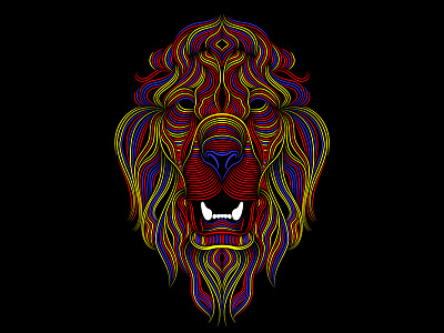 Lion Illustration abstract animal color colors design face gangbeetle illustration lineart lion vector