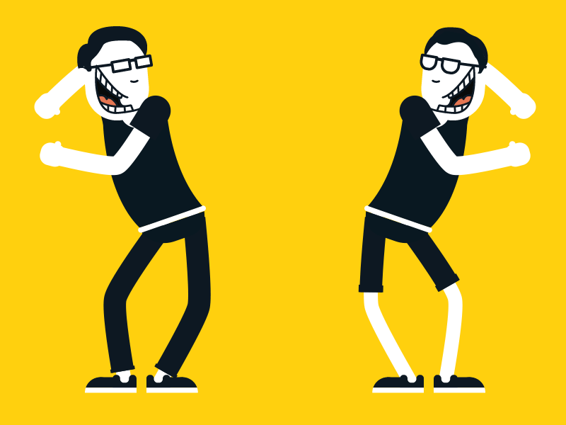 Website #1 agency animation character dance danse funny gif maggle motiondesign smile website yellow