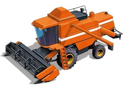 Combine Harvster automotive blades combine harvester crops farming harvesting heavy plant illustration vehicles wheat