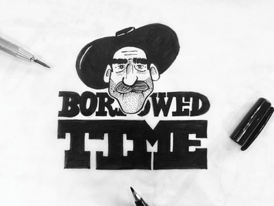 Borrowed Time hand lettered lettering logo progress wip