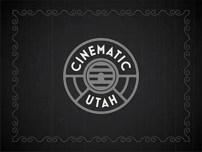 Cinematic Utah Badge badge beehive cinema film reel logo movies salt lake city signage theater ticket window utah villa