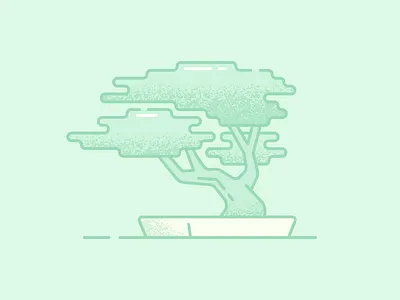 Bonsai bonsai green illustration monochromatic plant tree