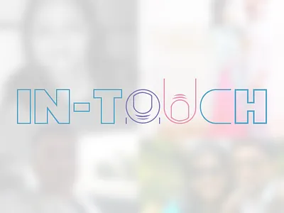 In Touch Text Design business colorful in touch lineicon logo share social text.