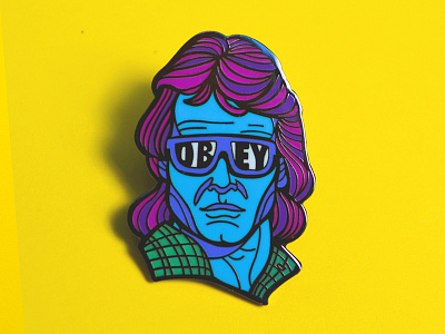 "They Live, We Sleep" enamel pin horror horror movie illustration john carpenter lapel pin movie pin pingame vector