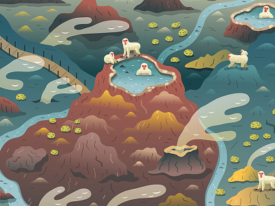 Jigokudani Snow Apes Shot apes hokkaido hot springs japan jigokudani map maqaques monkeys onsen vector volcanic winter