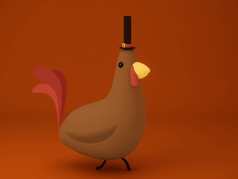 Mr. Turkey america feast gif give thanks loop pilgrims thanksgiving turkey walk walk cycle