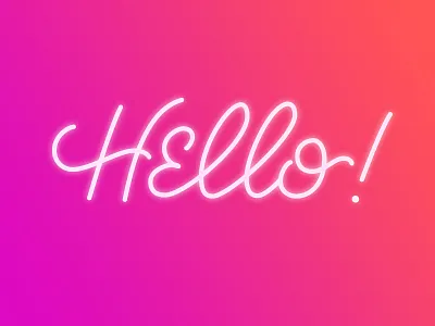 Hello! lettering neon signage