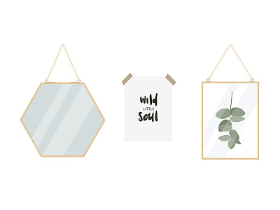 Wall Trinkets eucalyptus handlettering illustration lettering mirror wild