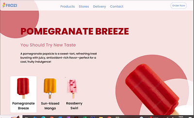 Redesign Landing Page Hero Section of Brand Frozi. Dailyui 003 003 branding dailyui figma herosection icecream landing landingpage ui uiux webdesign website