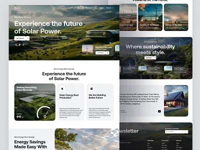 Nirusolar - Renewable Solar Energy Landing Page design eco friendly environmental green energy landing landing page nature renewable energy landing page solar electricity solar energy landing page solar energy website solar power solar system sustainable turbine electricity ui ux web design website wind turbine