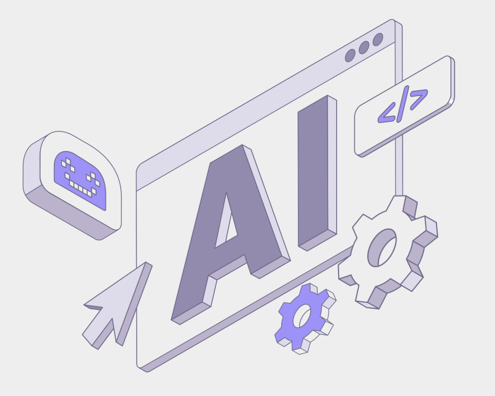 lettering-ai-with-gears-robot-head-and-cursor-text