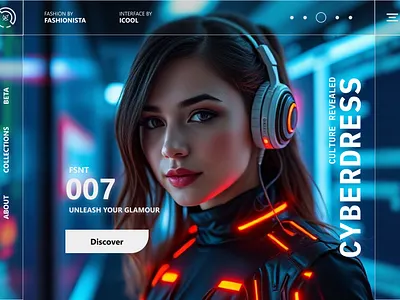 CyberDress - Techno Fashion Landing Page illustration ui website