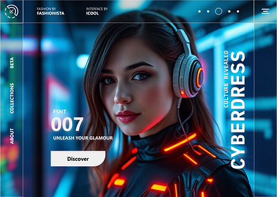 CyberDress - Techno Fashion Landing Page illustration ui website