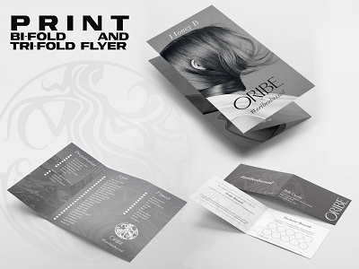 Tri-fold + Bi-fold flyer design (Oribe) bi fold booklet branding brochure flyer graphic design marketing oribe pr print promotion tri fold