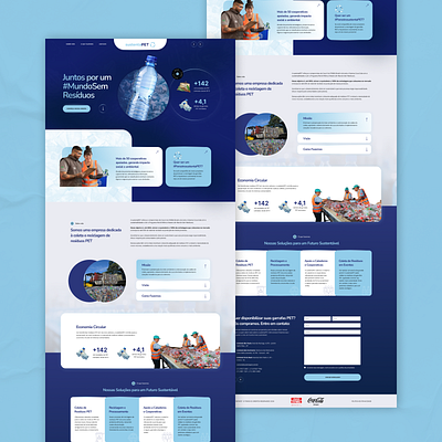 Landing Page sustentaPET design interface product service startup ui ux web website
