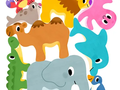 Stac-tastic animals! animals art cute illustration kidlit kids toddler toys vibrant