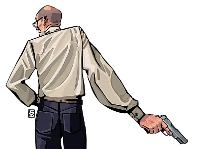 Day Eighteen. Burroughs art character design digital draw gun illustration novelember pistol portrait writer