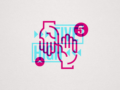 High Five 5 arrow hand icon steve bullock typography