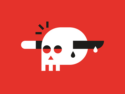 Skull WIP blood bone dead flat human illustration kill red shirt skull sword tee