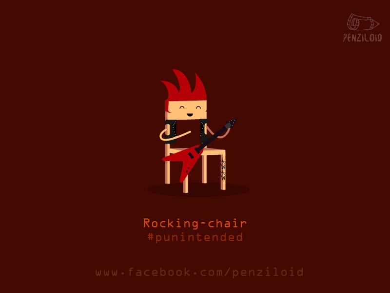 Rocking Chair 2d chair character fun guitar hair lol music rock