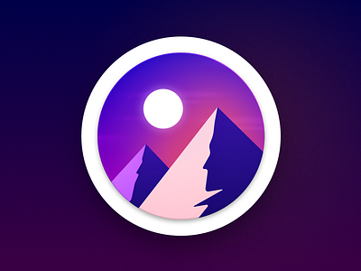 Badge badge dusk exploration illustration landscape moon mountain