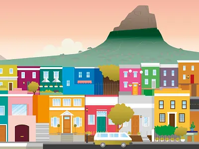 Bo Kaap architecture bo kaap buildings cape town lions head sunset taxi travel