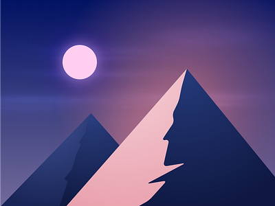 Mountains dusk exploration illustration landscape moon mountain