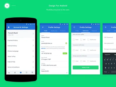YuPay – Design For Android android app design bill fintech indiez material myfatoora payment ui ux