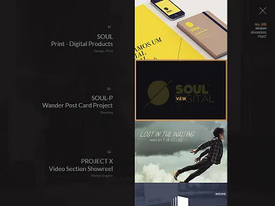 Portfolio List _v2 designer fullscreen listing minimal portfolio projects projects list ui ux web website works