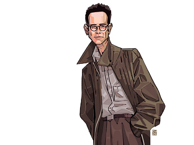 Day Nineteen.Gibson art character coat design digital draw illustration novelember portrait writer