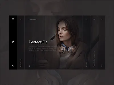 B&O Play audio concept fullscreen grid headphones innovation minimalistic music speakers technology ui ux