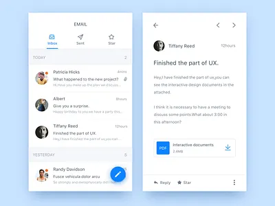 Day 016 - Email app app day100 design email fab icon ios mobile ui ux