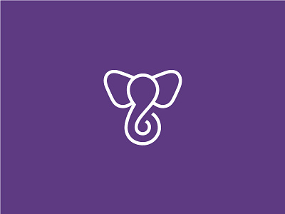 Elephant animal elephant icon line logo mark symbol