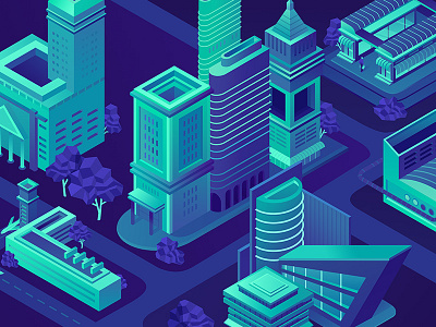 City colors design illustration isometric web