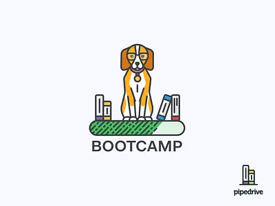 Bootcamp Beagle beagle book bootcamp dog glasses illustration loading studying