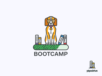 Bootcamp Beagle beagle book bootcamp dog glasses illustration loading studying