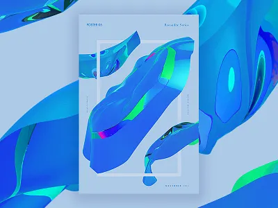 Poster 05 3d abstract cinema4d colors flow gradient poster print printdesign render series smooth