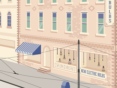 Brooklyn Bulb Co. brooklyn building bulbs illustration new york nyc retro vintage