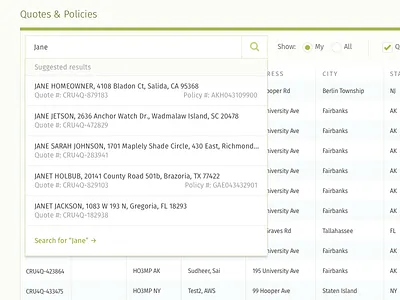 Search auto suggest design search