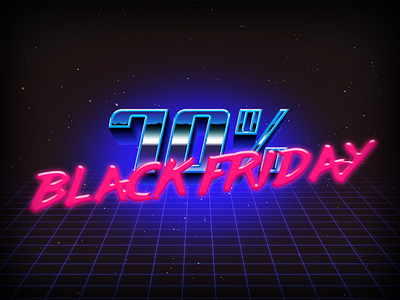 Iconfinder Black Friday 80s black friday iconfinder landing page neon