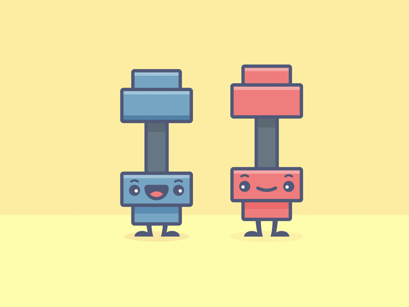 Dumb and Dumbbells Animation aftereffects animation character design dumbbell fitness flat graphic illustration motion vector